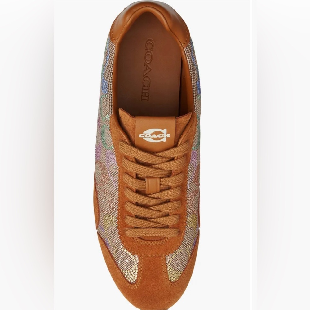 COACH Flat Sneaker in Crystal Signature Jacquard. - Picture 5 of 6